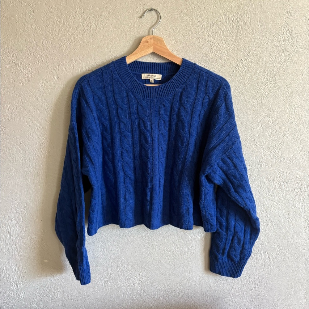 Madewell Cashmere Cropped Cableknit Sweater